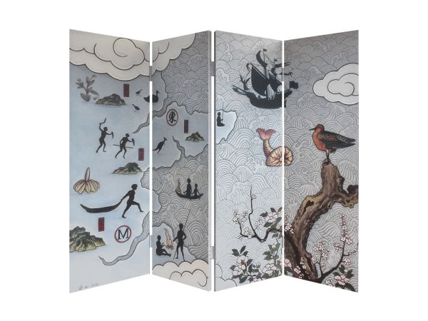 4. Guan Wei, Folding Screen Private Collection No.2 (私人收藏屏风), Acrylic on board, 174 x 240 x 3.5 cm