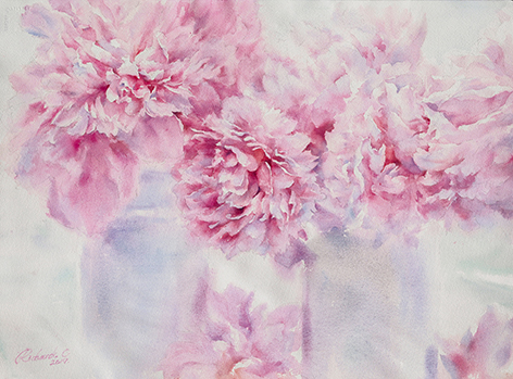 13. Flower, 2020, 纸面水彩, 55 x 75 cm
