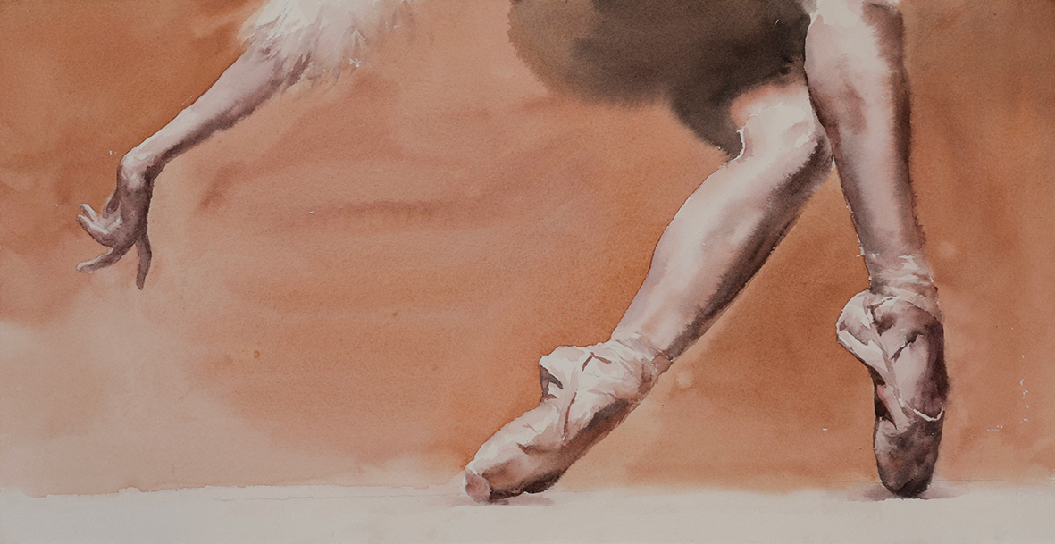 2. Ballerina, 2019, 纸面水彩, 28 x 56 cm