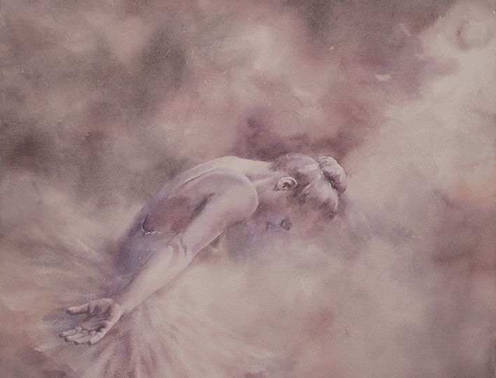 7. Memory of Ballet No.4, 2022, 纸面水彩, 75 x 55 cm